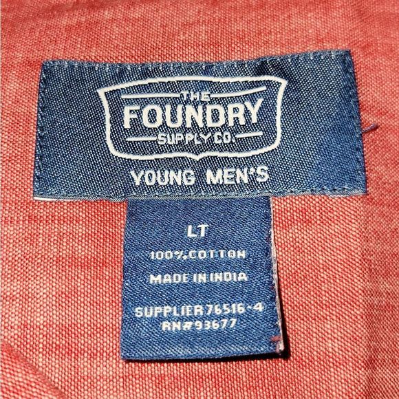 Boy's Foundry Buttonup Shirt Size Large Tall - Picture 3 of 5